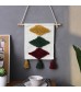 MOCOFO Textured Rainbow Wall Hanging with Tassels - Boho Chic Woven Art Decor for Nursery, Kids Room, Playroom, Home