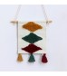 MOCOFO Textured Rainbow Wall Hanging with Tassels - Boho Chic Woven Art Decor for Nursery, Kids Room, Playroom, Home