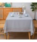 MOCOFO Solid Caramel Brown Tablecloth with Striped Hem - Elegant Table Cover for Dining & Everyday Use