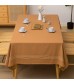 MOCOFO Solid Caramel Brown Tablecloth with Striped Hem - Elegant Table Cover for Dining & Everyday Use