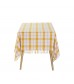 MOCOFO Rustic Brown & White Gingham Tablecloth with Tassels - Farmhouse Check Table Cover for Dining