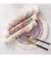 MOCOFO Round Bohemian Placemat with Fringe - Colorful Woven Table Mat