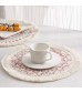 MOCOFO Round Bohemian Placemat with Fringe - Colorful Woven Table Mat