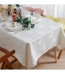 MOCOFO Floral Jacquard Tablecloth - Elegant Cream White Table Cover for Dining, Kitchen & Special Occasions