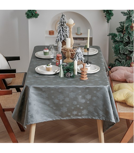 MOCOFO Floral Jacquard Tablecloth - Elegant Cream White Table Cover for Dining, Kitchen & Special Occasions