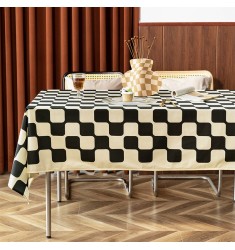 MOCOFO Retro Geometric Tablecloth - Mid-Century Modern Pattern Table Cover for Dining & Kitchen