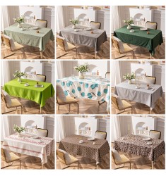 MOCOFO Sage Green Textured Tablecloth - Soft Cotton Blend Table Cover for Dining & Everyday Use