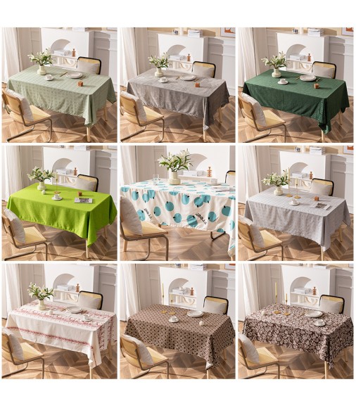 MOCOFO Sage Green Textured Tablecloth - Soft Cotton Blend Table Cover for Dining & Everyday Use