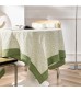 MOCOFO Geometric Pattern Tablecloth with Green Border - Stylish Table Cover for Dining & Kitchen