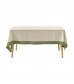 MOCOFO Geometric Pattern Tablecloth with Green Border - Stylish Table Cover for Dining & Kitchen