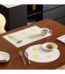 MOCOFO Round Woven Placemat - Beige with Embroidered Edge - Table Decor