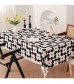 MOCOFO Bold Floral Tablecloth - Black and White Flower Pattern Table Cover for Dining & Kitchen