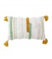 Lulu Boho Textured Throw Pillow Cover with Tassels - Modern Abstract Decorative Cushion Case for Sofa, Bed, Living Room - MOCOFO