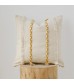 MOCOFO Textured Braided Throw Pillow Cover - Off-White Boho Decorative Cushion Cover for Home