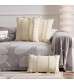 MOCOFO Textured Braided Throw Pillow Cover - Off-White Boho Decorative Cushion Cover for Home