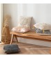 MOCOFO Macrame Throw Pillow Cover, Boho Decorative Cushion Sham with Fringe Accents