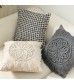 MOCOFO Macrame Throw Pillow Cover, Boho Decorative Cushion Sham with Fringe Accents
