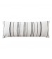 MOCOFO Handwoven Striped Lumbar Pillow - Off-White Decorative Oblong Cushion for Sofa and Bed