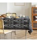 MOCOFO Black and White Damask Tablecloth - Elegant Patterned Table Cover for Dining & Special Occasions