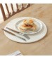 MOCOFO Round Braided Placemat - White Cotton Table Mat - Dining Decor