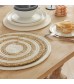 MOCOFO Round Braided Placemat - White Cotton Table Mat - Dining Decor