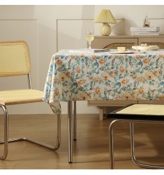 MOCOFO Botanical Floral Tablecloth - Elegant Flower Pattern Table Cover for Dining & Spring Decor