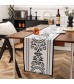 MOCOFO Black and White Floral Table Runner - Elegant Damask Pattern for Dining Table Decor