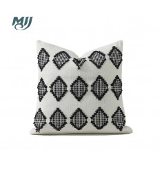 MOCOFO Geometric Throw Pillow Cover, Modern Woven Decorative Cushion Case, Grey Patterned Pillowcase for Sofa & Bed