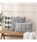 MOCOFO Geometric Throw Pillow Cover, Modern Woven Decorative Cushion Case, Grey Patterned Pillowcase for Sofa & Bed
