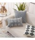 MOCOFO Geometric Throw Pillow Cover, Modern Woven Decorative Cushion Case, Grey Patterned Pillowcase for Sofa & Bed