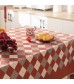 MOCOFO Terracotta Tablecloth with Argyle Border - Rustic Farmhouse Table Cover for Dining