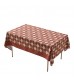 MOCOFO Terracotta Tablecloth with Argyle Border - Rustic Farmhouse Table Cover for Dining