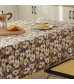 MOCOFO Retro Yellow Floral Tablecloth - Vintage Inspired Kitchen Dining Table Cover - Waterproof, Wipeable Fabric