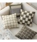 Textured Patchwork Throw Pillow Cover - Modern Woven Block Cushion Case for Sofa, Bed, Living Room - MOCOFO