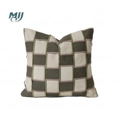 Textured Patchwork Throw Pillow Cover - Modern Woven Block Cushion Case for Sofa, Bed, Living Room - MOCOFO