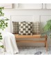 Textured Patchwork Throw Pillow Cover - Modern Woven Block Cushion Case for Sofa, Bed, Living Room - MOCOFO