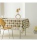 MOCOFO Classic Checkered Tablecloth - Brown & Beige Gingham Kitchen Dining Table Cover - Washable Fabric