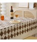MOCOFO Classic Checkered Tablecloth - Brown & Beige Gingham Kitchen Dining Table Cover - Washable Fabric