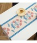 MOCOFO Floral Table Runner with Tassels - Nordic Style Linen-like Soft Fabric for Dining & Coffee Table