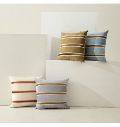 MOCOFO Velvet Striped Patchwork Cushion Cover, 45x45cm Pillow Case, Modern Home Decor