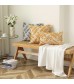 MOCOFO Fringed Throw Pillow Cover - Textured Boho Decorative Cushion with Yellow Stripes