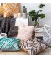 MOCOFO Fringed Throw Pillow Cover - Textured Boho Decorative Cushion with Yellow Stripes