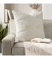 MOCOFO Boho Textured Throw Pillow Cover - Off-White Geometric Decorative Cushion Cover for Home Decor
