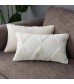 MOCOFO Boho Textured Throw Pillow Cover - Off-White Geometric Decorative Cushion Cover for Home Decor