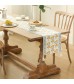 MOCOFO American Style Cotton Woven Floral Print Table Runner with Tassels for Dining & Coffee Table, Dresser, Sideboard