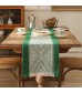 MOCOFO American Retro Cotton Woven Jacquard Table Runner with Fringe for Dining Table, Dresser, Amazon Restaurant Decor