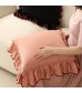 MOCOFO Ruffled Cotton Throw Pillow Cover, Elegant Accent Cushion Sham for Home Decor