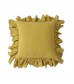 MOCOFO Ruffled Cotton Throw Pillow Cover, Elegant Accent Cushion Sham for Home Decor