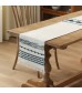 MOCOFO American Thick Woven Jacquard Table Runner - Retro Cotton Blend with Textured Design for Dining Table Decor