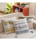 MOCOFO Boho Textured Throw Pillow, Decorative Cushion with Tassels & Stripes, Soft Accent Pillow for Sofa & Bed, Bohemian Style